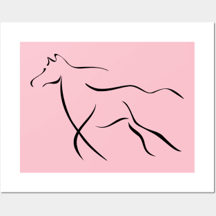 Horse Sport Discreet Drawing Birthday Gift Posters and Art